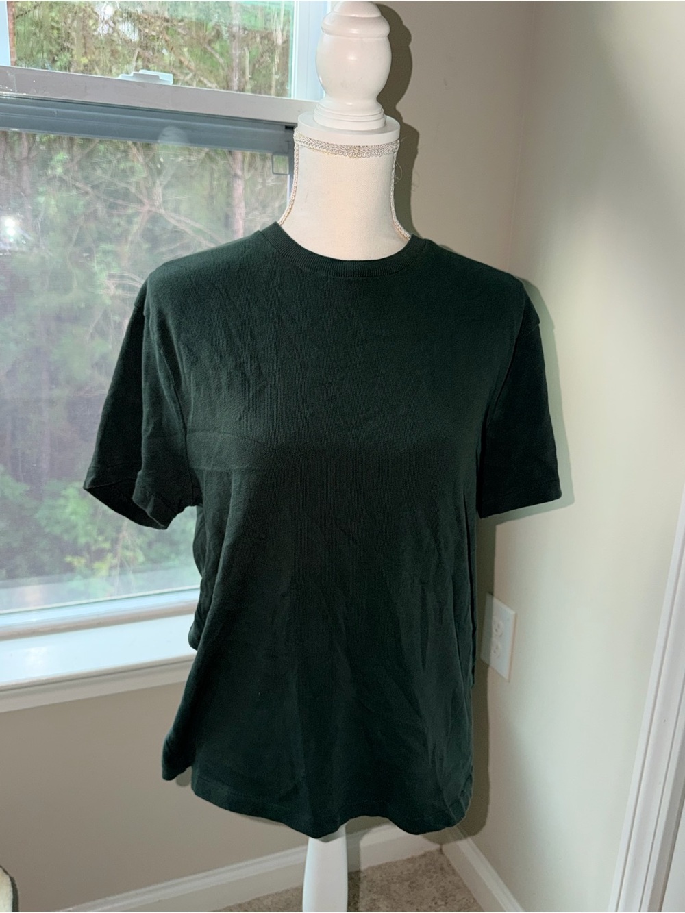 Zara Dark Green Short Sleeve Crewneck Tee